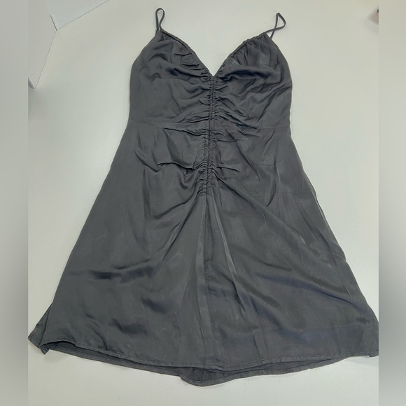 ASTR Peony Dress Black Mini Sateen Satin Ruched
Size Medium NEW Revolve - Picture 2 of 12